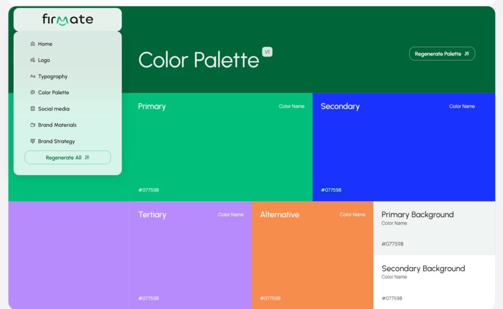 Firmate Colorpalette Generated